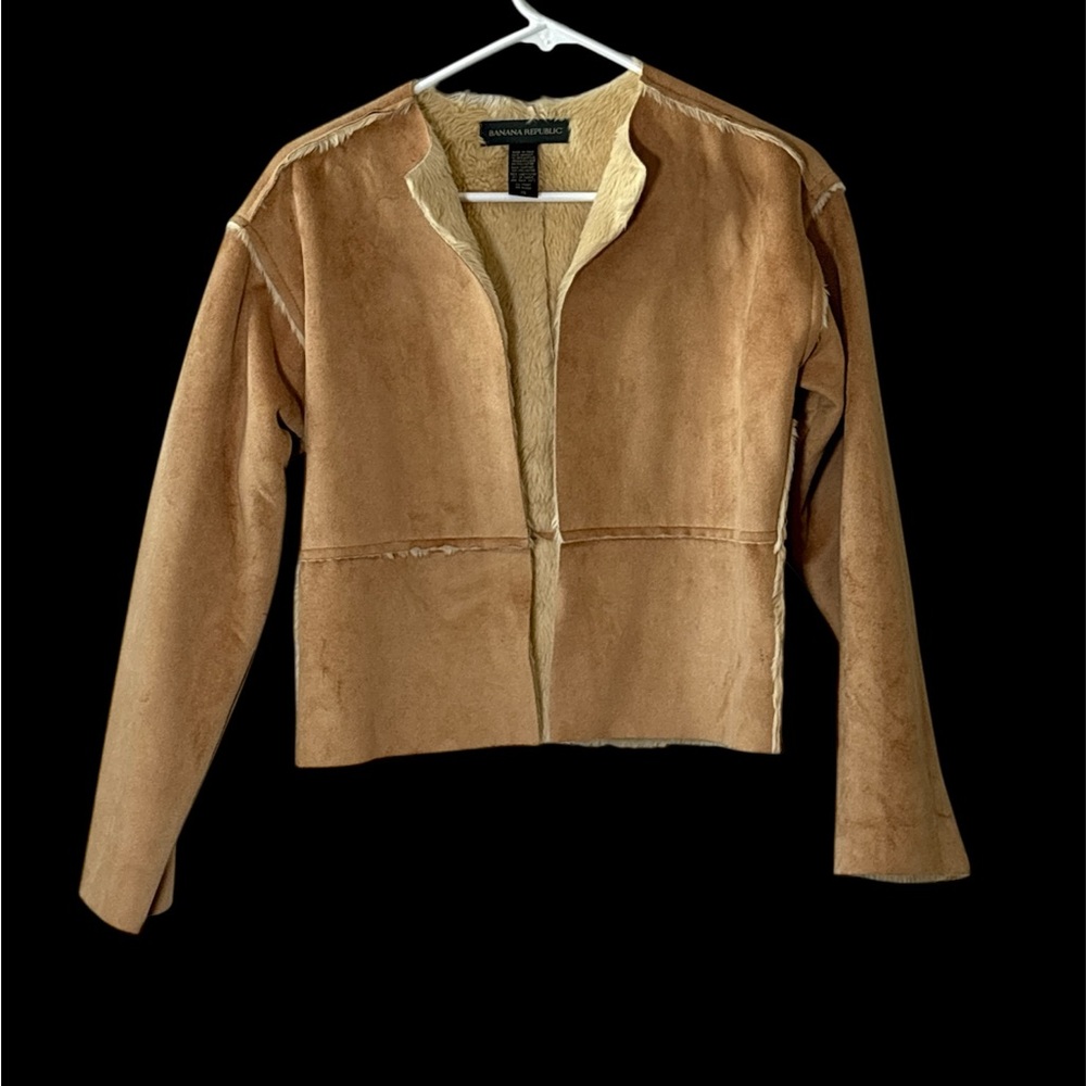 Banana Republic Tan Teddy Jacket Minimalist Design,made in Italy